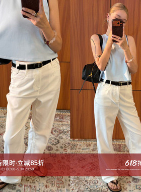 CHU楚妞[川白]三防小白裤子夏薄款女裤2026新款通勤风牛仔阔腿裤