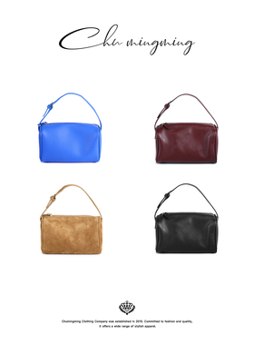 CHU楚妞复古简约手拎包牛皮笔筒包春季新款百搭时尚手提包女