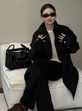 CHU楚妞[吉拉]重工精梳棉洗水衬衫棉服2025冬季新款女外套大衣