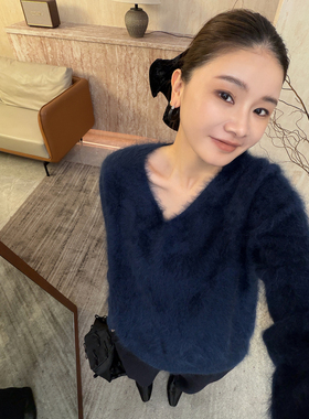 CHU楚妞[绒柠]爱马同源超细山羊绒针织衫2025冬季新款女毛衣上衣