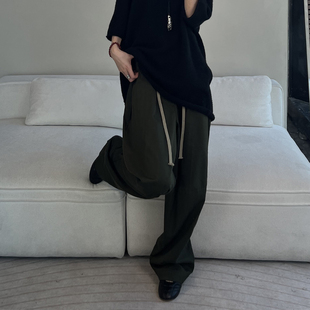 树柠 女宽松百搭弯刀裤 纯棉抽绳休闲裤 新款 子2025春季 CHU楚妞