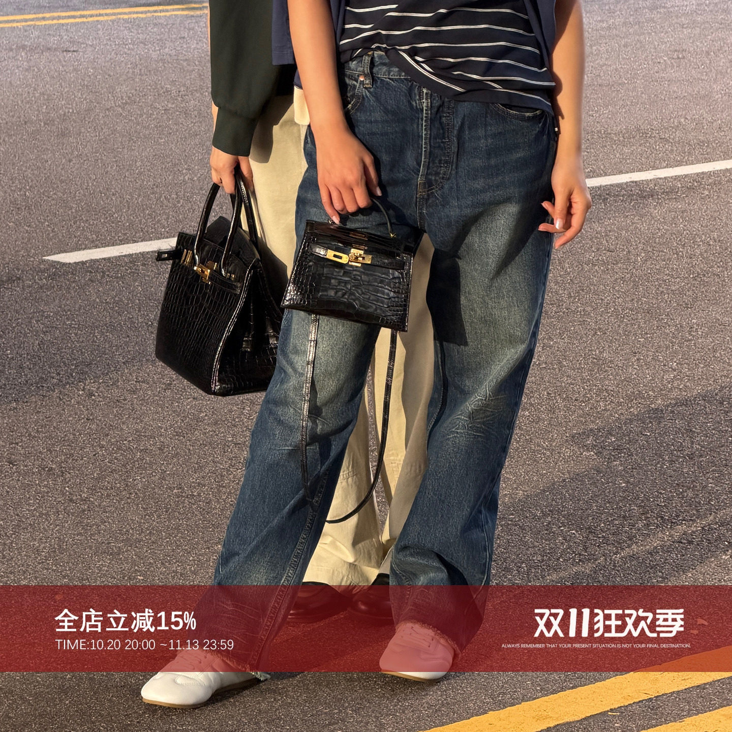马吉拉洗水做旧休闲牛仔长裤裤子