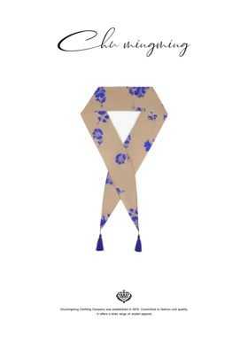 CHU楚妞真桑蚕丝巾春夏季新款女百搭休闲设计师复古发带围巾