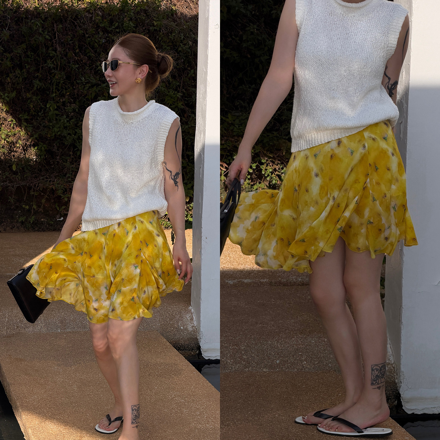 CHU楚妞[晴漾]桑蚕丝荷叶边碎花短款半身裙2026夏季新款女裙子