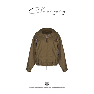 灵栀 原创设计 2025SSNEW 抽绳复古厚外套XYJ09 CHU