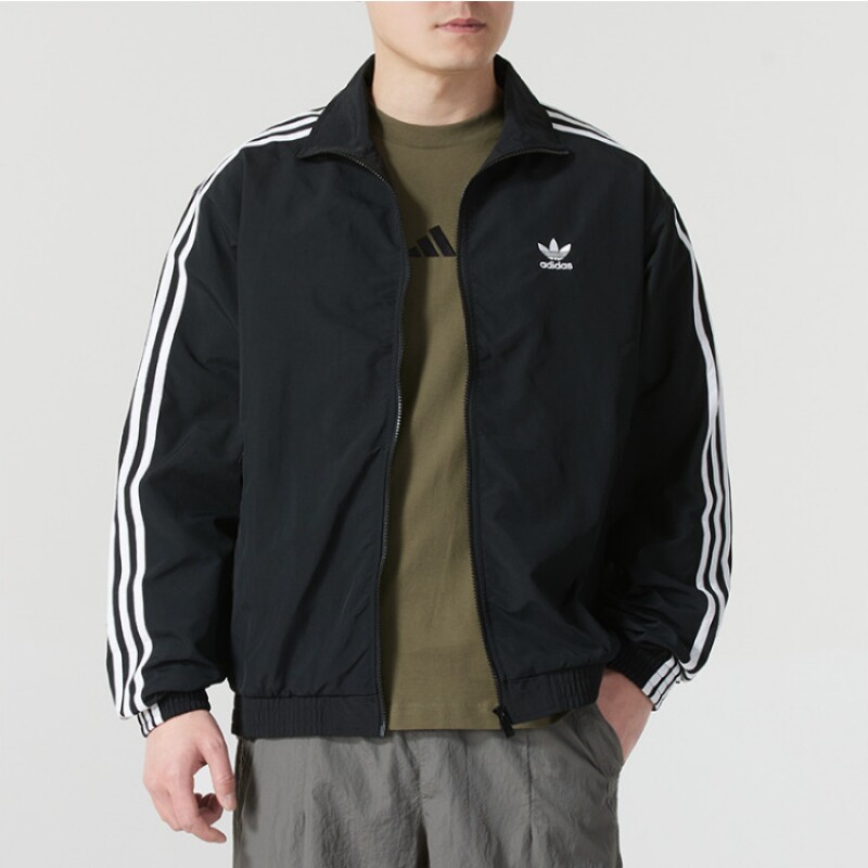 adidas三叶草男装 经典三条纹休闲运动夹克KB2466 JW0109 JW0110