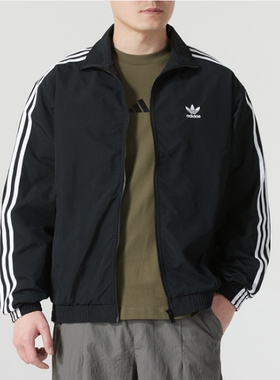 adidas三叶草男装 经典三条纹休闲运动夹克KB2466 JW0109 JW0110