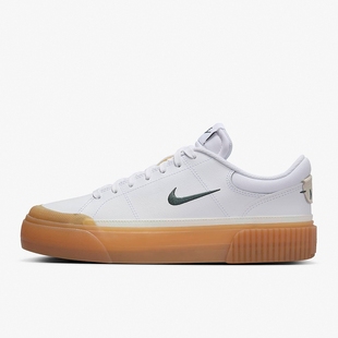 NIKE耐克女鞋 LEGACY厚底增高休閑低幫運(yùn)動(dòng)板鞋 潮FV5526 100 COURT