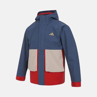 阿迪达斯童拼色连帽保暖夹克
