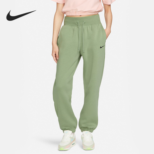 Nike/耐克女裤宽腰加绒保暖舒适运动休闲收口针织长裤DQ5888-133
