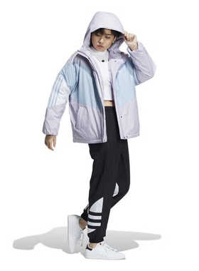 阿迪达斯三叶草羽绒服女运动休闲服连帽保暖外套 IU4784 IU4783