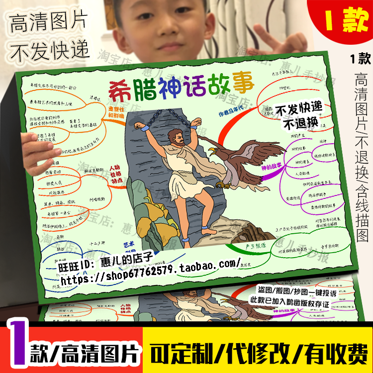 希腊神话思维导图手抄报欧洲神话故事四年级读书好书推荐电子小报