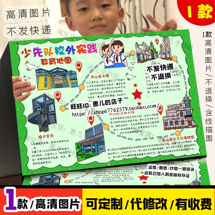 红色之旅广东博物馆手抄报红色研学足迹少先队校外实践教育地图