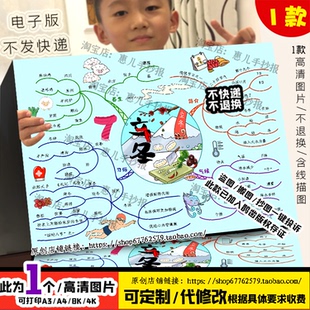 立冬思维导图二十四节气电子版小报思维导图黑白涂色线稿手抄报