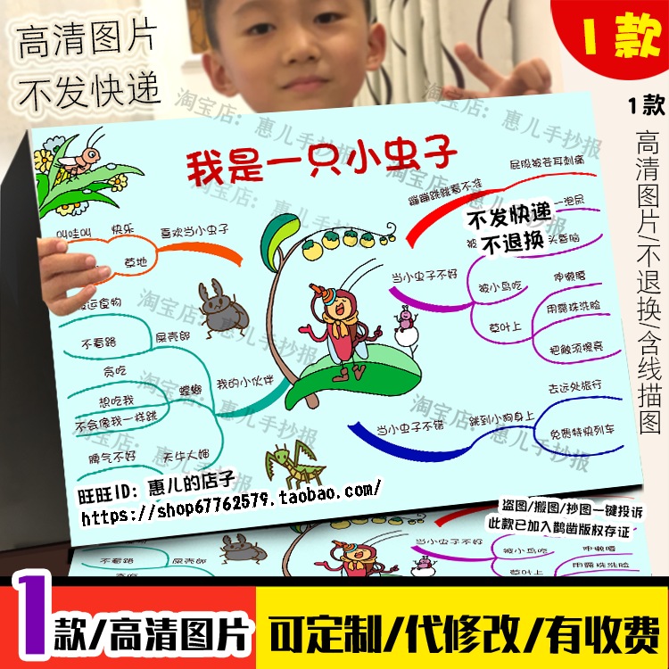 我是一只小虫子思维导图手抄报二年级语文下册第11课知识点小报,商务/设计服务,卡通/动漫/插画设计,淘宝优惠券,粉丝福利购,淘宝优惠卷