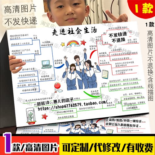 八年级上册道法思维导图走进社会生活维护社会秩序国家利益手抄报