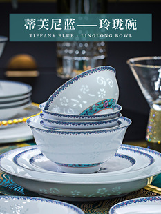景德镇珐琅精美碗家用中餐碗汤面碗高端高温高清白瓷餐具