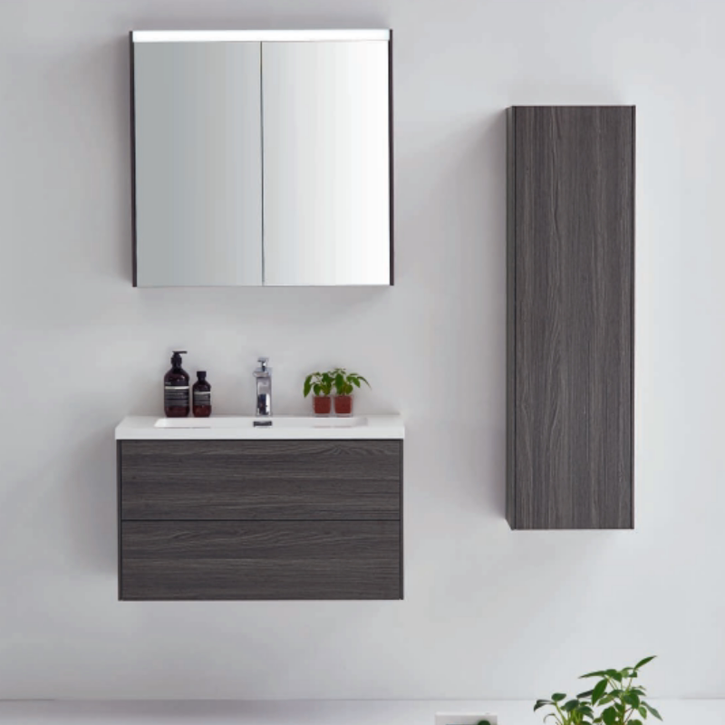 出口浴室柜智能镜子组合现代简约实木北欧洗脸盆洗漱台洗手盆壁挂