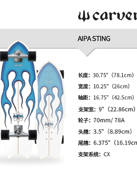 全新款美国Carver专业陆地冲浪滑板-AIPA 
