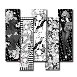 Maven专业双翘鱼板磨砂防滑细砂透明彩色砂纸 黑白girls系列