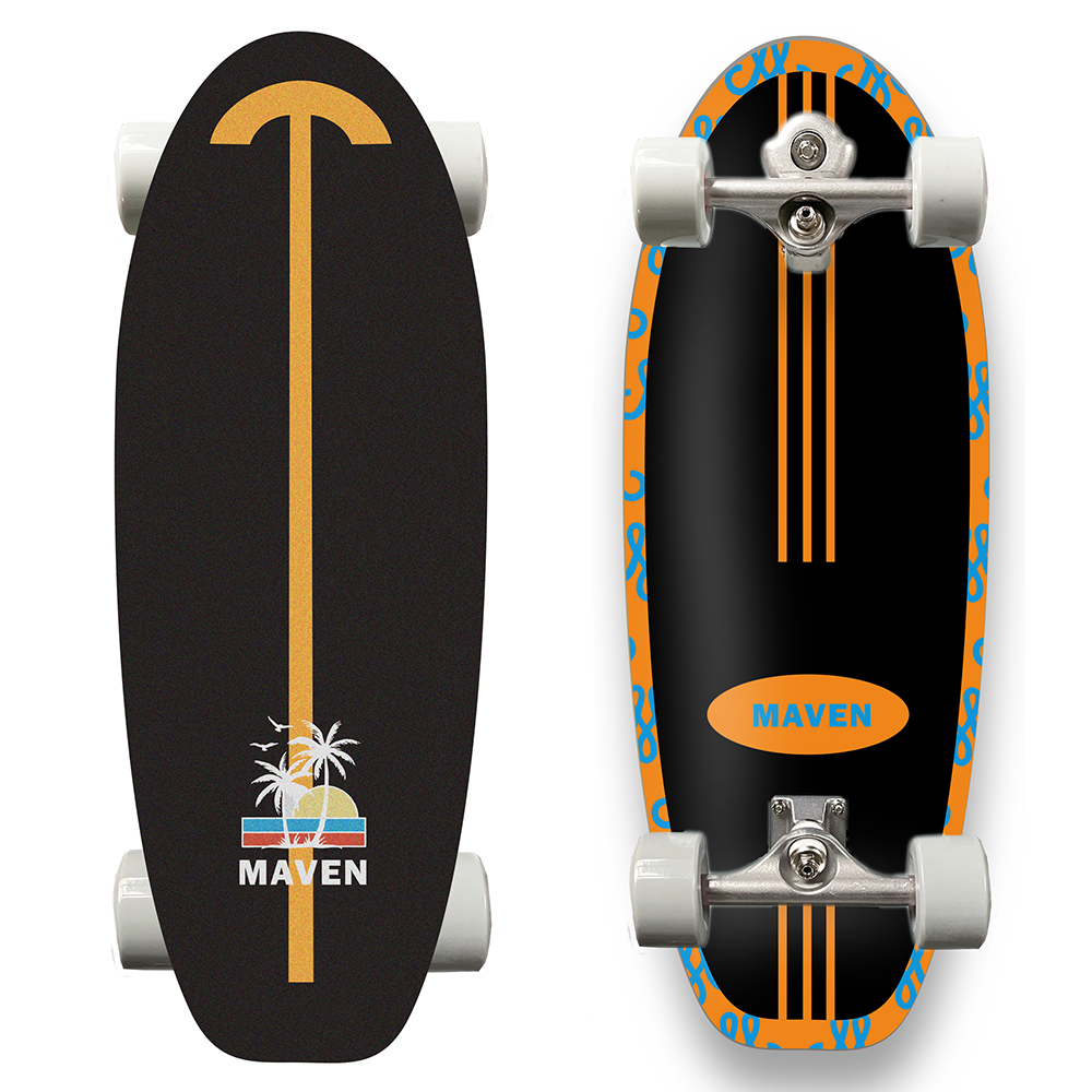 Maven专业陆地冲浪板初学者男女生成人滑板 SUNFLOWER 9.5*28英寸