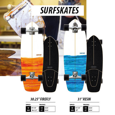 全新款美国Carver陆地冲浪滑板免蹬地滑雪练习-SURFSKATES双色系