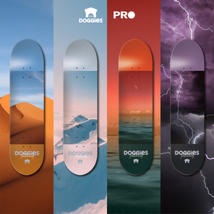 Doggies初学成人青少年专业双翘滑板 整板/板面送砂-地球动脉系列