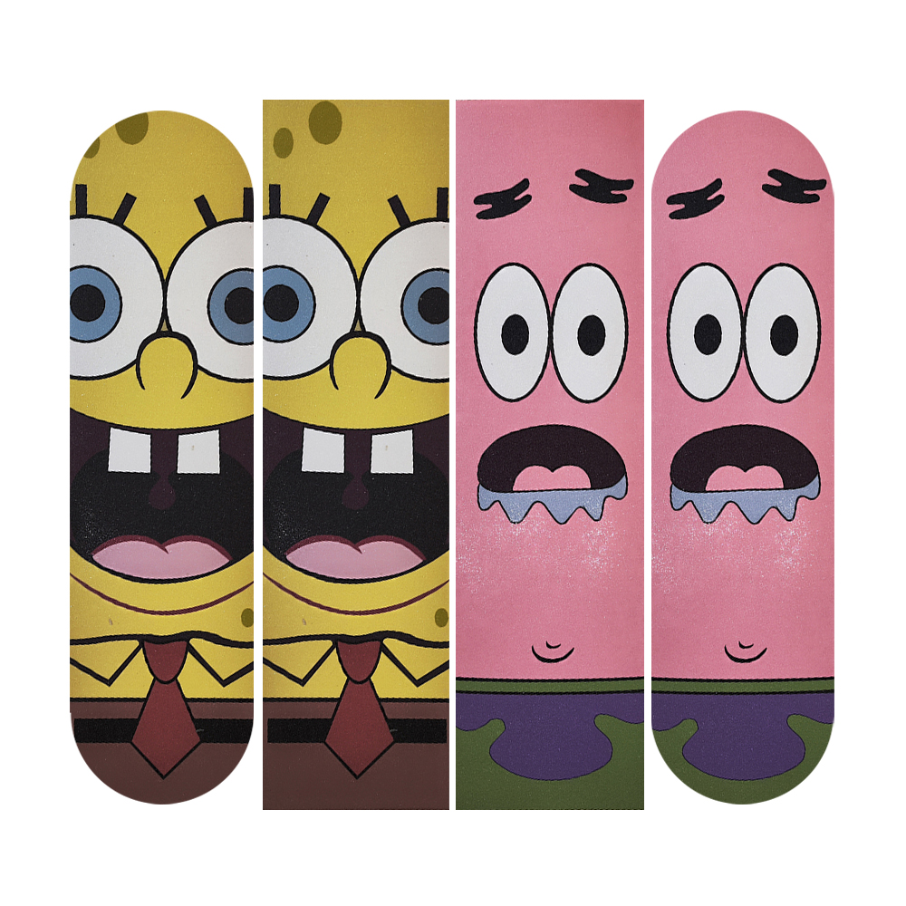 summerskate滑板店专业双翘滑板砂纸气孔滑板彩砂-海绵宝宝派大星