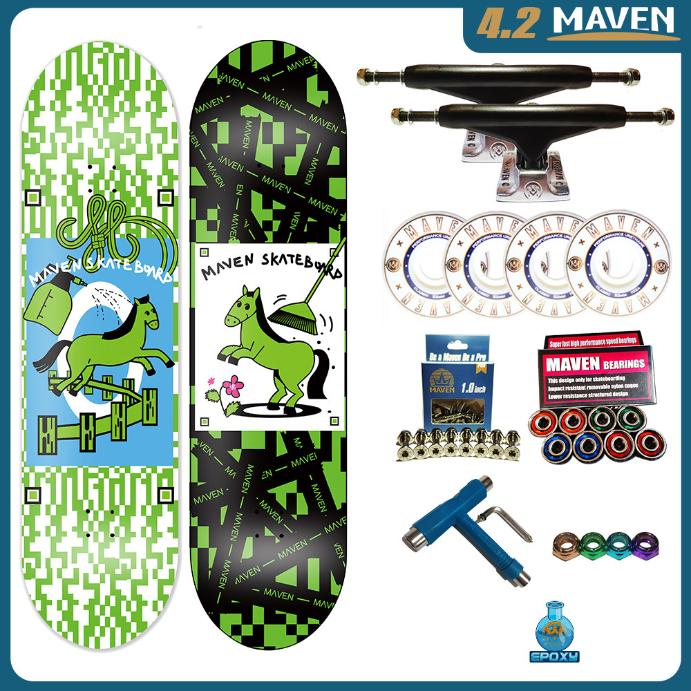 maven进口枫木绿码成人双翘滑板图片