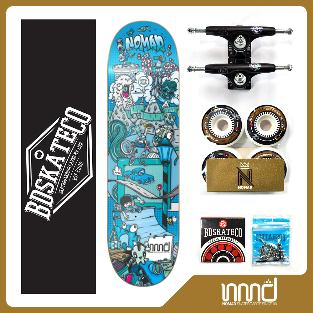 SUMMERSkate西班牙NOMAD进口双翘滑板加拿大枫木8X31.75-涂鸦派对