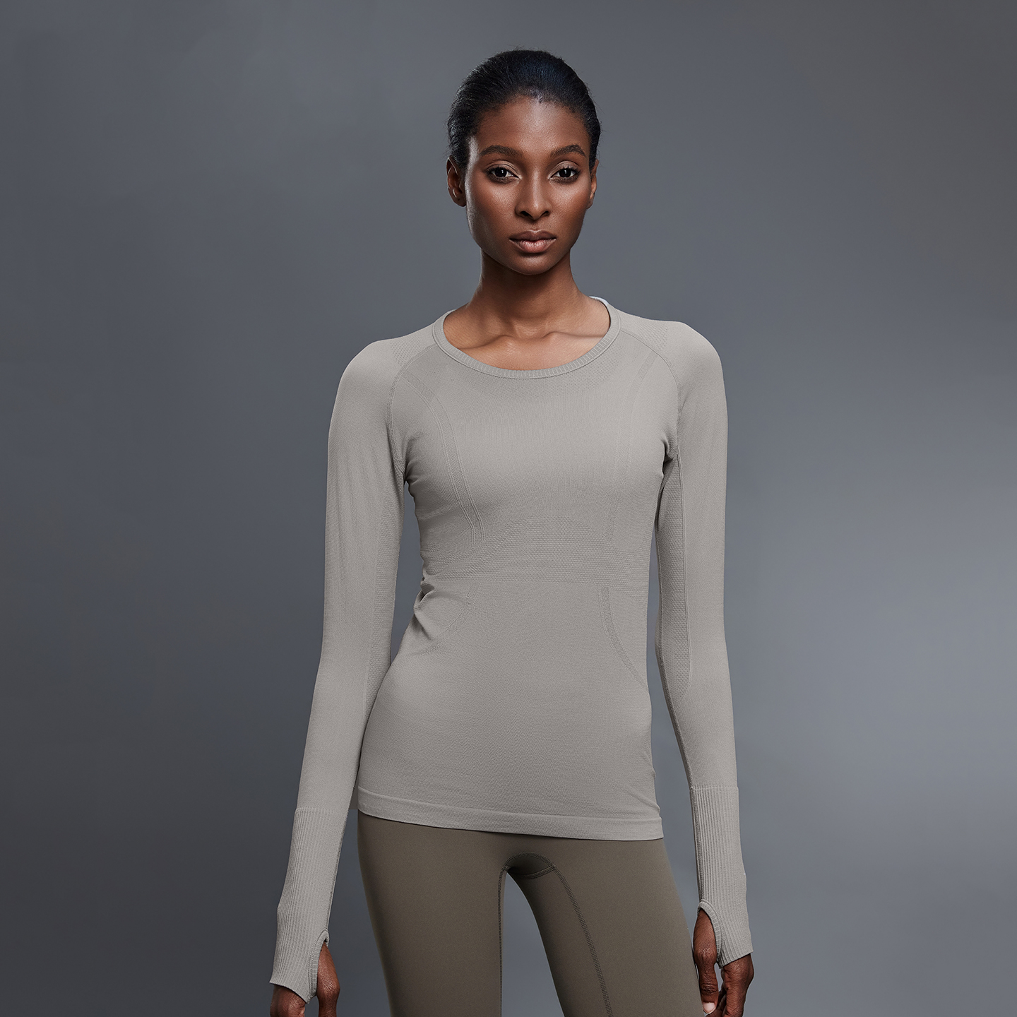 lu同款吸湿透气长袖瑜伽健身服T