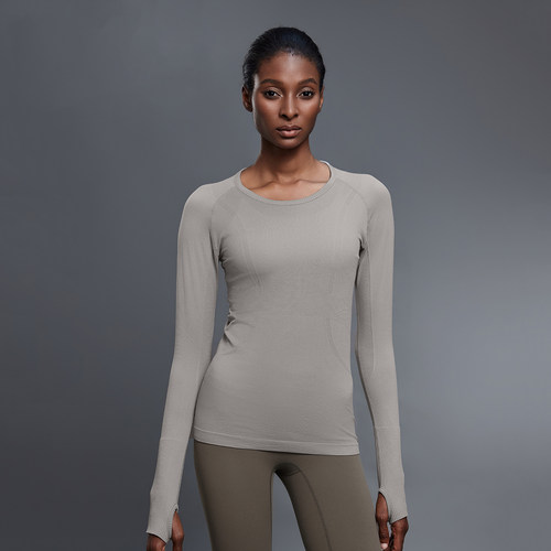 lu同款吸湿透气长袖瑜伽健身服T