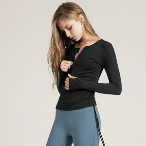 lulu原厂抽绳上衣女长袖健身服修身收腰显瘦速干瑜伽服女跑步罩衫