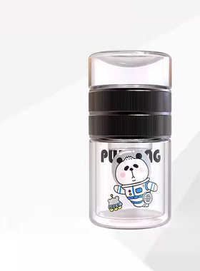 CupMystery卡通熊猫茶水分离泡茶杯男女迷你双层隔热玻璃杯便携杯