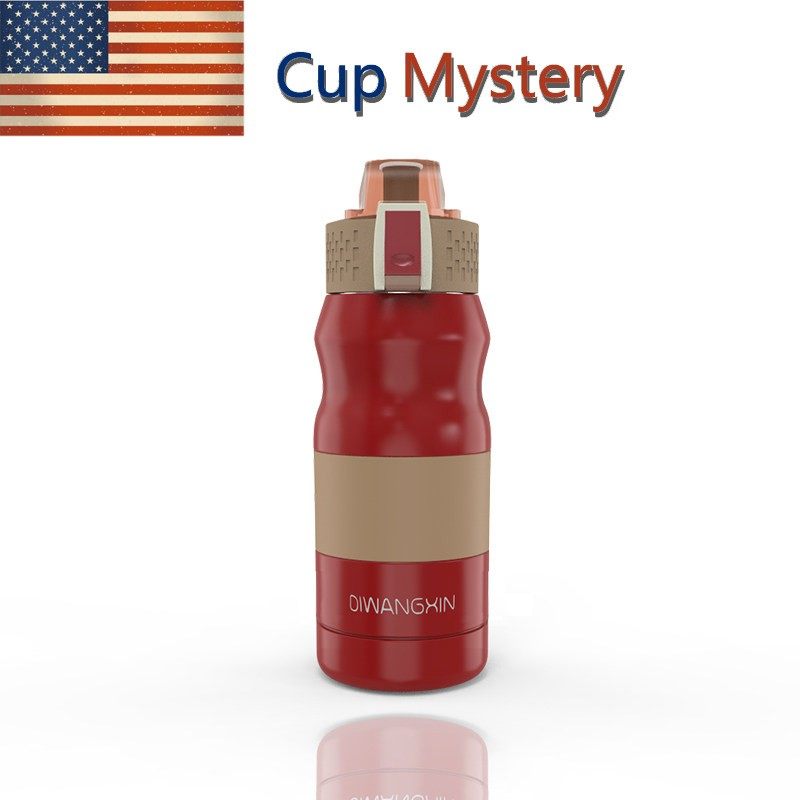 美国cupmystery进口运动简约时尚弹盖不锈钢保温杯女生直饮水杯子