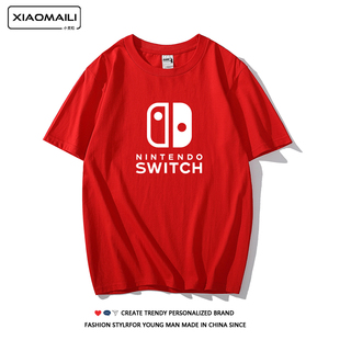 任天堂游戏t恤塞尔达传说林克switch同款主机掌机红短袖纯棉衣服