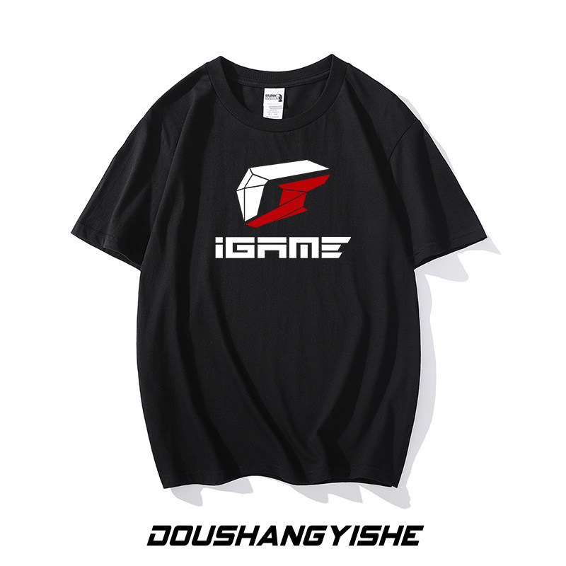 七彩虹igame显卡吧电竞周边短袖圆领纯棉T恤衫电脑城极客工装衣服