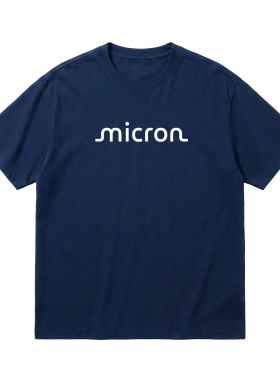 Micron 美光纯棉T恤半导体芯片周边男女同款夏季宽松工作服可定制