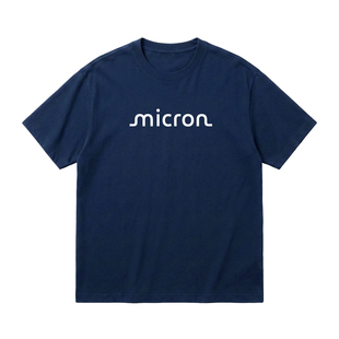 Micron 美光纯棉T恤半导体芯片周边男女同款夏季宽松工作服可定制