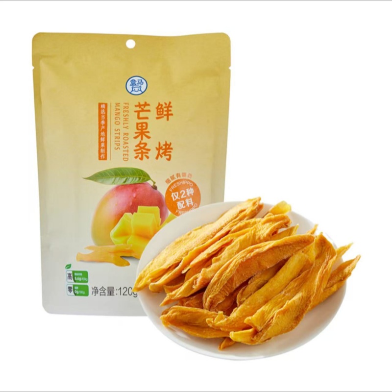 盒马代购鲜烤芒果条120G袋装水果酸甜零食蜜饯果脯解馋休闲小吃