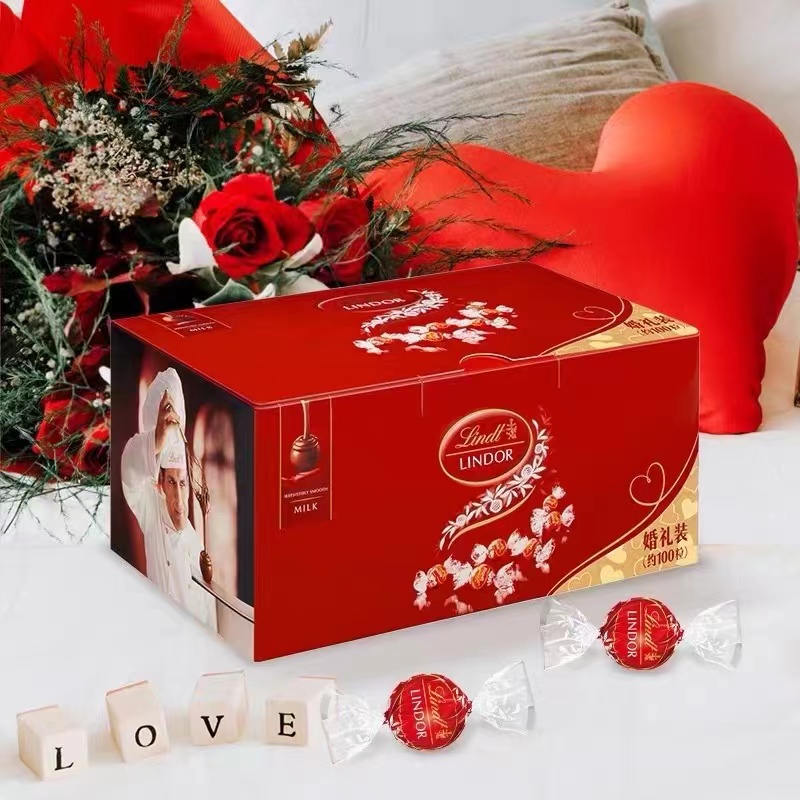 进口Lindor/瑞士莲婚庆装1.25kg软心球巧克力糖牛奶黑白巧夹心散