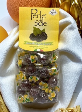 代购意大利Perle diSole珍珠糖果蓝莓味200g孕期零食水果柠檬味糖