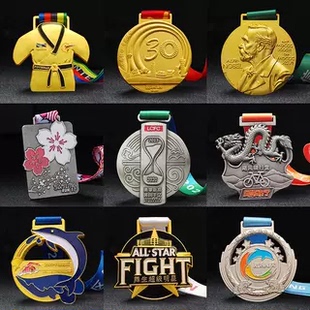 獎牌金牌定制定做馬拉松運動會徒步足球比賽金屬籃球獎章兒童掛牌