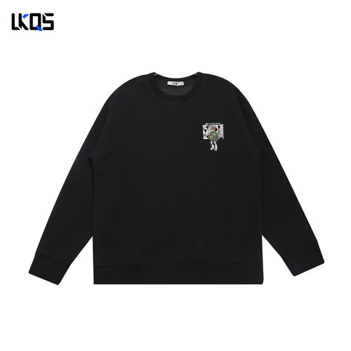 骆克骑士潮牌25秋经典圆领卫衣男微阔简约长袖上衣套头外穿打底