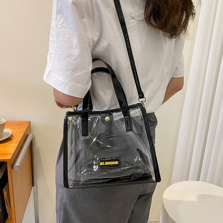 透明斜挎包女防水免安检