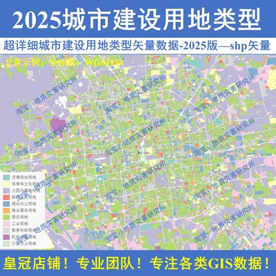 2025年城市建设用地类型shp矢量数据城市土地利用建设规划用地gis