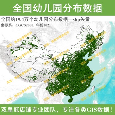 2025全国幼儿园POI分布shp矢量数据集GIS幼儿园点位
