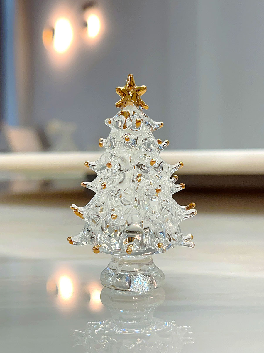 크리스마스 작은 선물 크리스탈 시뮬레이션 크리스마스 트리 침실 입구 장식 장식 장난감 어린이를위한 작은 장식품