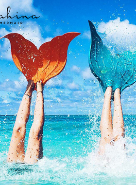 澳洲Mahina美人鱼潜水脚蹼自由潜成人训练蛙鞋单蹼儿童人鱼尾橡胶