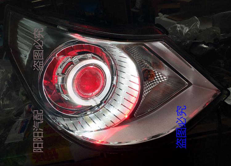 五菱之光S前大灯总成改装Q5透镜天使眼 之光S天使眼Q5透镜日行灯
